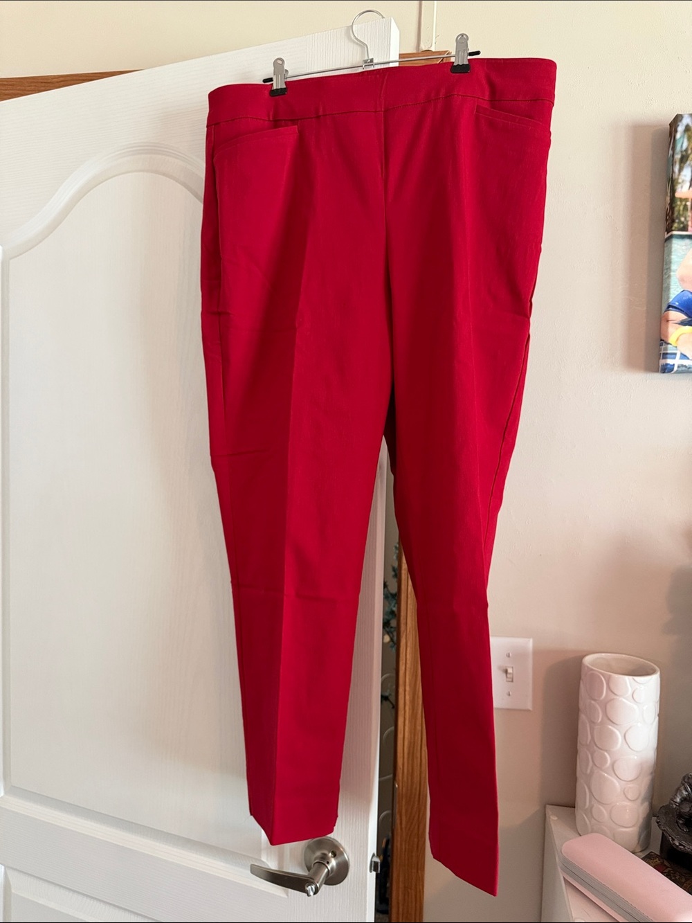 Chico's Vibrant Red Slim Ponte Pants
